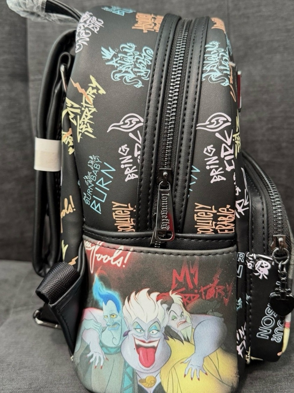 Disney Loungefly Villains Black Graphic Mini Backpack - Picture 4 of 6